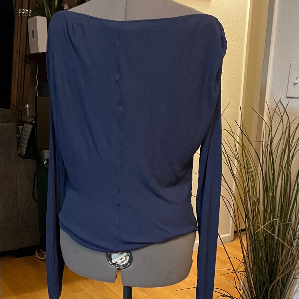 Free People Navy Long Sleeve Top - Picture 6 of 6